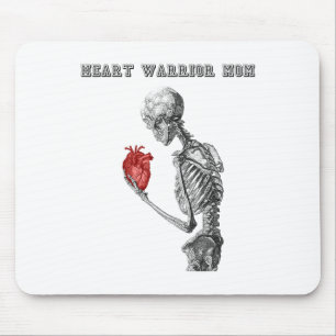 Heart Warrior Mum Skeleton Human Heart Disease Gra Mouse Pad