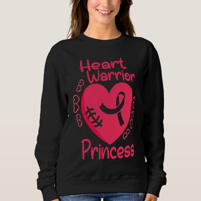 Heart Warrior Princess CHD Heart Disease Awareness Sweatshirt (Front)