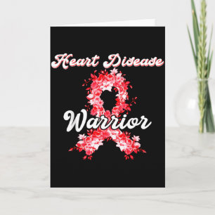 Heart Warrior Red Heart Disease Awareness Ribbon S Card