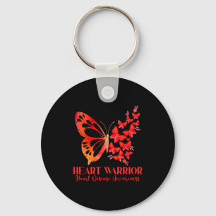Heart Warrior Red Ribbon Butterfly Heart Disease A Key Ring