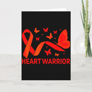 Heart Warrior Red Ribbon Heart Disease Awareness M Card