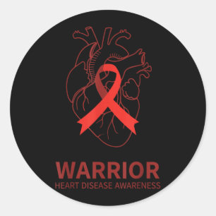 Heart Warrior Shirt Anatomical Heart Awareness Classic Round Sticker