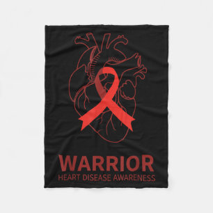 Heart Warrior Shirt Anatomical Heart Awareness Fleece Blanket