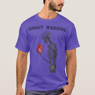 Heart Warrior Skeleton Human Heart Disease Graphic T-Shirt
