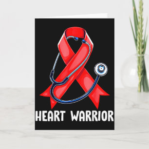 Heart Warrior Stethoscope Red Nurse Heart Disease Card