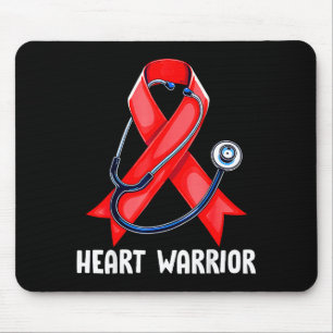 Heart Warrior Stethoscope Red Nurse Heart Disease  Mouse Pad