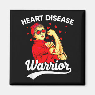 Heart Warrior Unbreakable Women Red Heart Disease Magnet