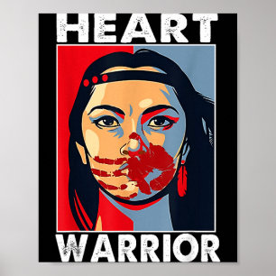 Heart Warrior Womens I Wear Red Native Disease Awa Poster
