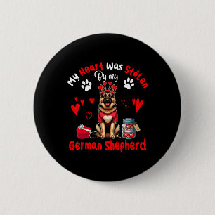 Heart Was Stolen By My German Shepherd Valentine D 6 Cm Round Badge