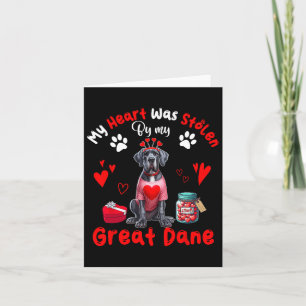 Heart Was Stolen By My Great Dane Valentine Dog Ow Card