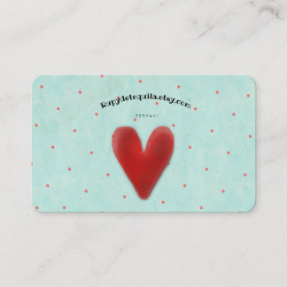 Heart washed watercolour Organic dots stylish Business Card