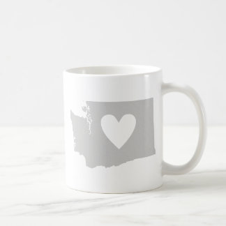 Heart Washington Shaped Grey Washingtonian Love Coffee Mug