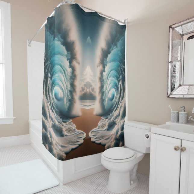 Heart Wave Shower Curtain (In Situ)