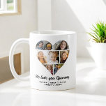 Heart We Love You Grammy Family Photo Collage Coffee Mug<br><div class="desc">The Modern We Love You Grammy Family Photo Collage is a beautiful and personalised gift, perfect for celebrating a beloved grandmother. This stylish collage design features multiple cherished family photos arranged in a sleek, modern layout. With the heartfelt message “We Love You, Grammy” prominently displayed, this keepsake is perfect for...</div>