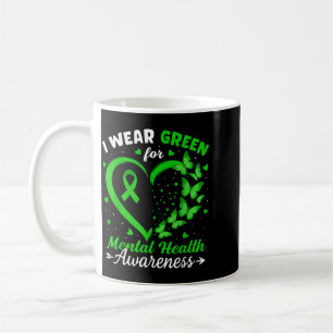 Heart Wear Green For Mental Health Awareness Month Coffee Mug
