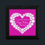 Heart wedding anniversary pink wife gift box<br><div class="desc">Pretty diamond graphic effect on pink keepsake gift box. Perfect to showcase a extra special gift for your wife on an special wedding anniversary or other special occasion. Gift box reads: "To my wonderful Wife Jasmine. Happy Wedding Anniversary", or can be customised with your own words. Exclusive design by Sarah...</div>