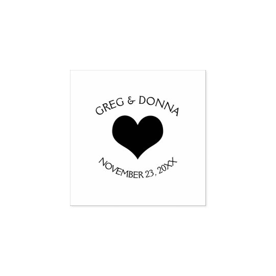 Heart Wedding Announcement Hand Stamp