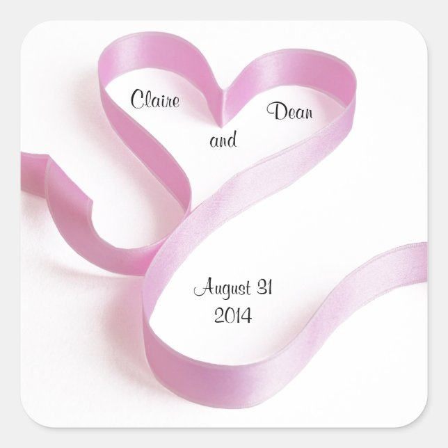 Heart Wedding Envelope Seal Stickers Template (Front)