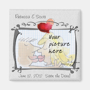 Heart Wedding Save the Date Photo Magnets