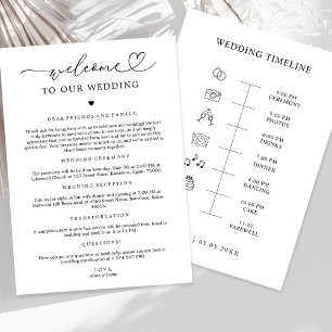 Heart Wedding Welcome Itinerary Icon Timeline Card