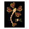 Heart-winged Dragonfly "Love" gold pretty design