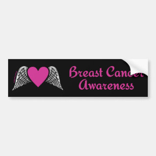 Heart/Wings...Breast Cancer Bumper Sticker