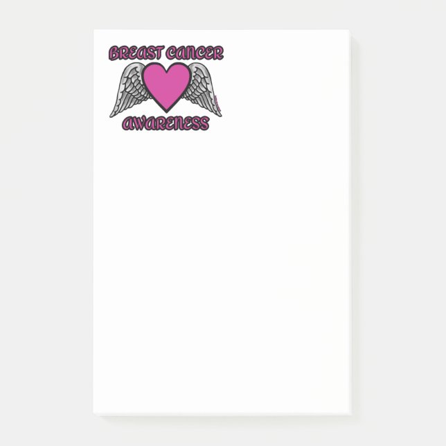 Heart/Wings...Breast Cancer Post-it Notes (Front)