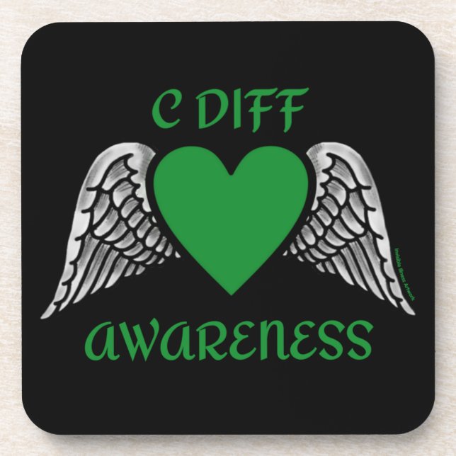 Heart/Wings...C Diff Coaster (Front)
