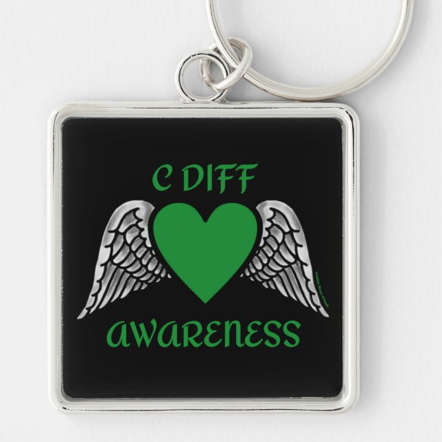 Heart/Wings...C Diff Key Ring (Front)