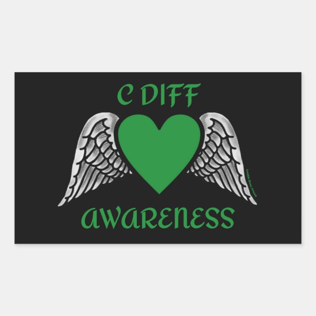Heart/Wings...C Diff Rectangular Sticker (Front)