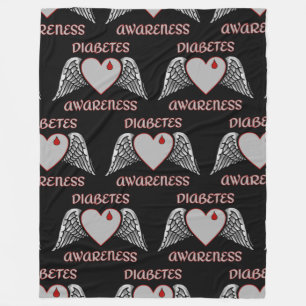 Heart/Wings...Diabetes Fleece Blanket