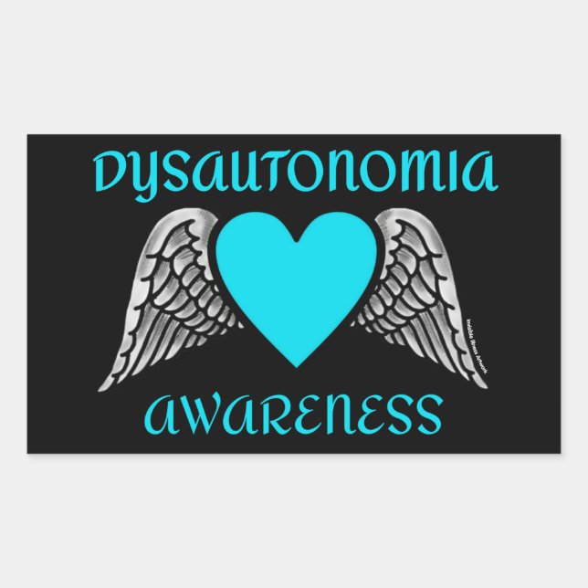 Heart/Wings...Dysautonomia Rectangular Sticker (Front)