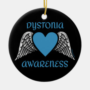 Heart/Wings...Dystonia Ceramic Ornament