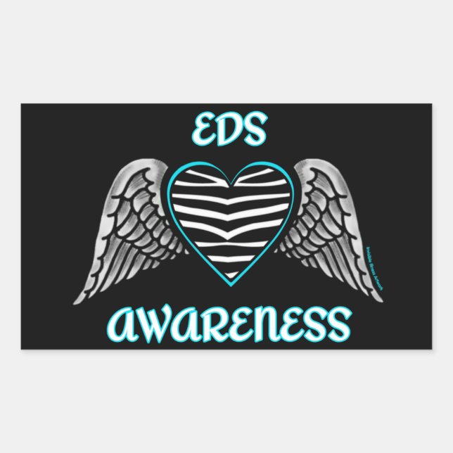 Heart/Wings...EDS Rectangular Sticker (Front)