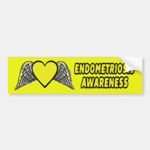 Heart/Wings...Endometriosis Bumper Sticker