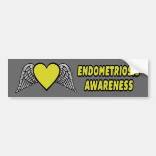 Heart/Wings...Endometriosis Bumper Sticker
