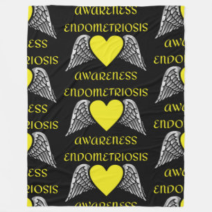 Heart/Wings...Endometriosis Fleece Blanket