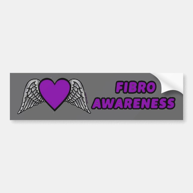 Heart/Wings...Fibro Bumper Sticker (Front)