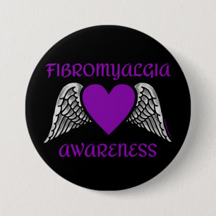 Heart/Wings...Fibro Button
