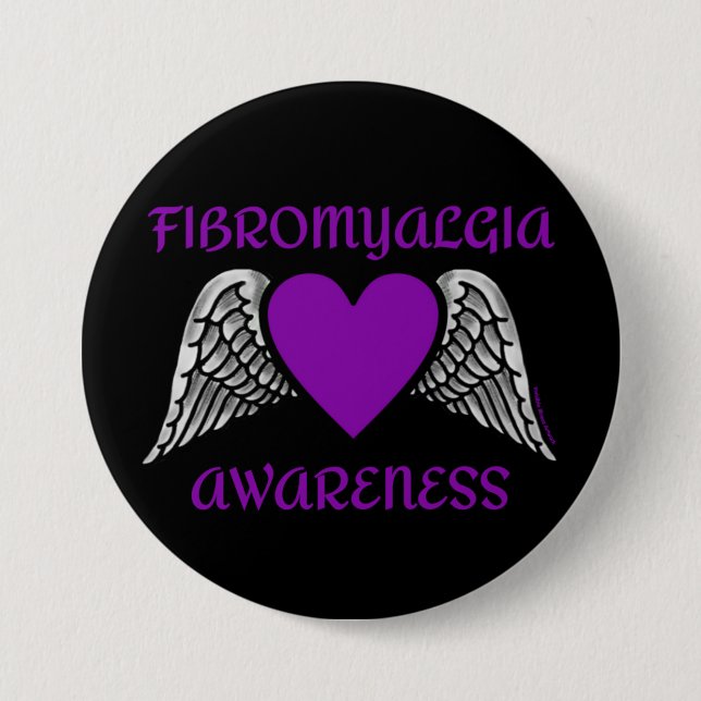 Heart/Wings...Fibro Button (Front)