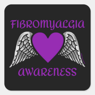 Heart/Wings...Fibro Square Sticker