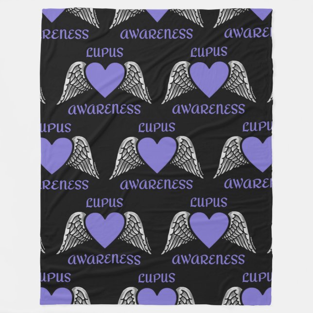 Heart/Wings...Lupus Fleece Blanket (Front)