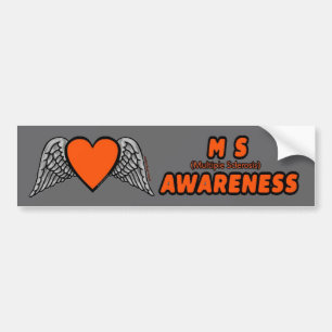 Heart/Wings...MS Bumper Sticker