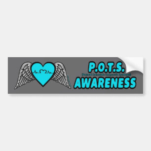 Heart/Wings...P.O.T.S. Bumper Sticker