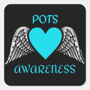 Heart/Wings...P.O.T.S. Square Sticker
