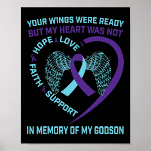 Heart Wings Ribbon Hope Suicide Awareness Preventi Poster