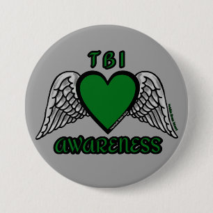 Heart/Wings...TBI 7.5 Cm Round Badge