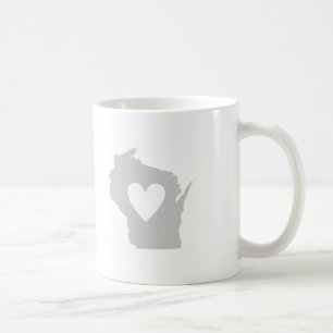 Heart Wisconsin state silhouette Coffee Mug