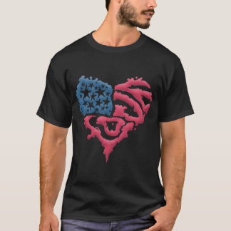 Heart with American Flag – A Symbol of Love and Pa T-Shirt