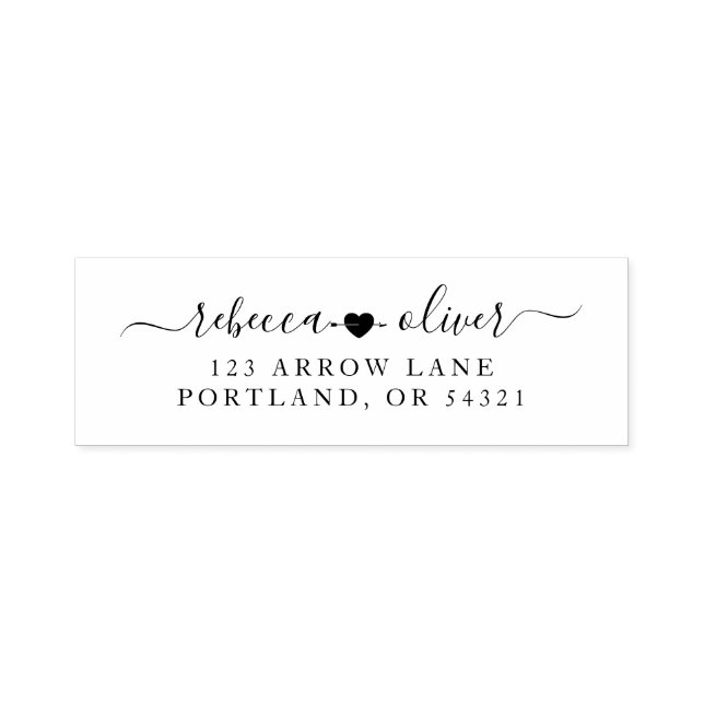 Heart with arrow Wedding Return Address Self-inking Stamp (Design)